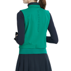 Stand-up collar, fitted waist, long-sleeved vest (green)