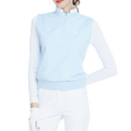 Stand-up collar, fitted waist, long-sleeved vest (light blue)