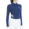 Collared, fitted waist, long-sleeved top (royal blue)