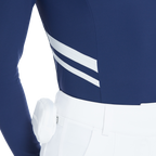 Collared, fitted waist, long-sleeved top (royal blue)