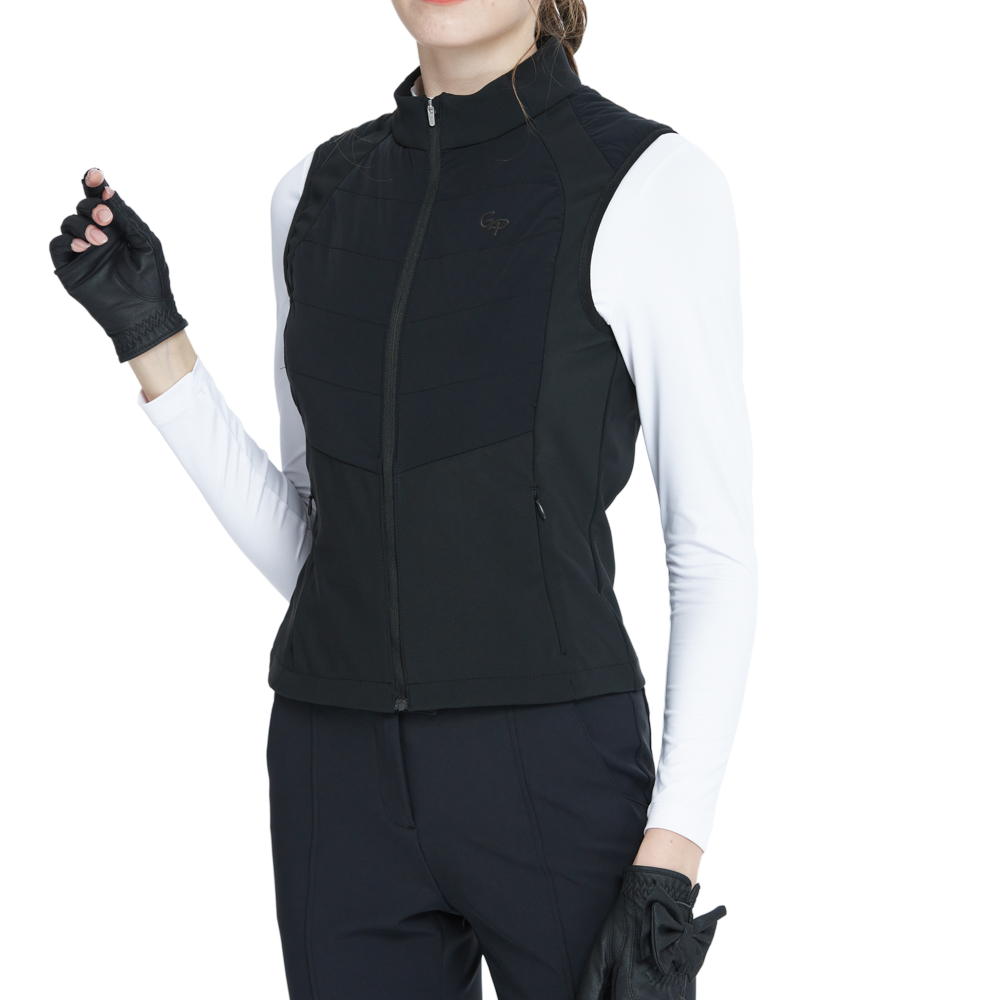 Golf down sleeveless vest (black)