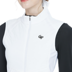 White down sleeveless golf vest