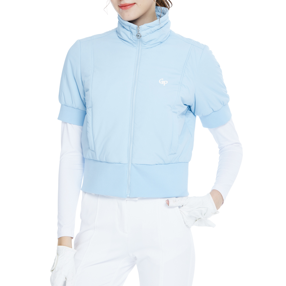 Golf down short-sleeved jacket (light blue)