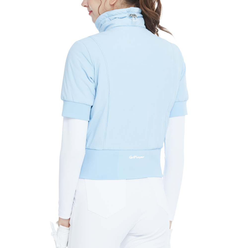 Golf down short-sleeved jacket (light blue)