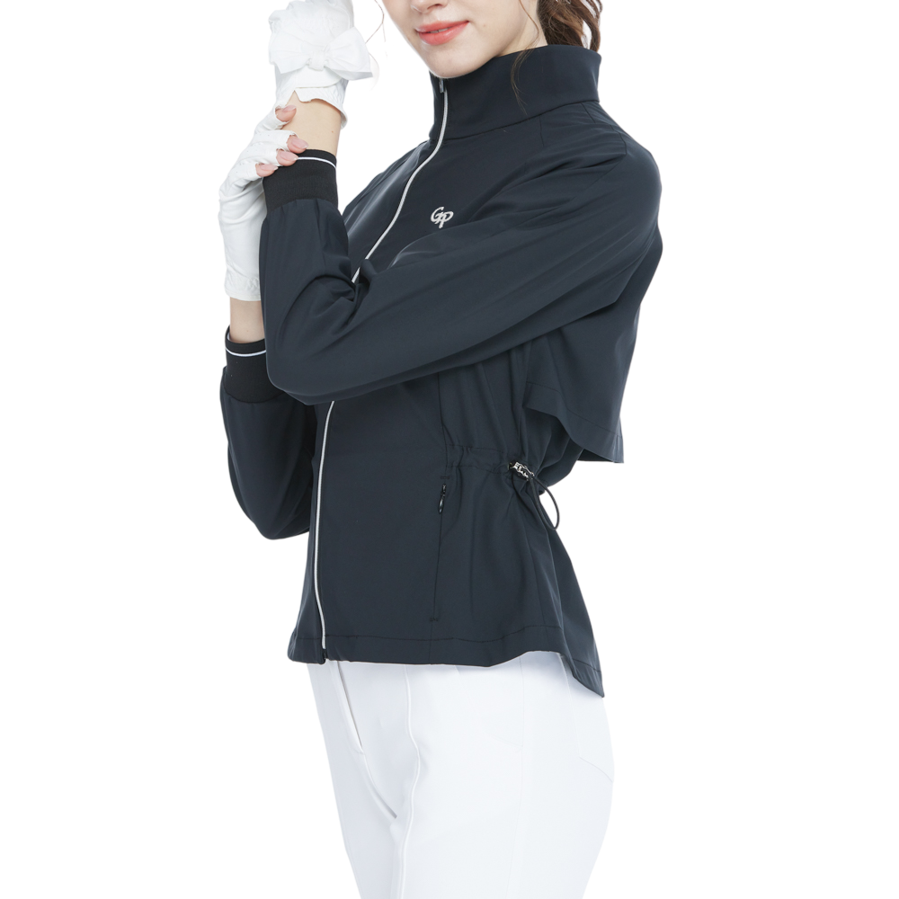 Golf windproof and water-repellent long-sleeved jacket (black)