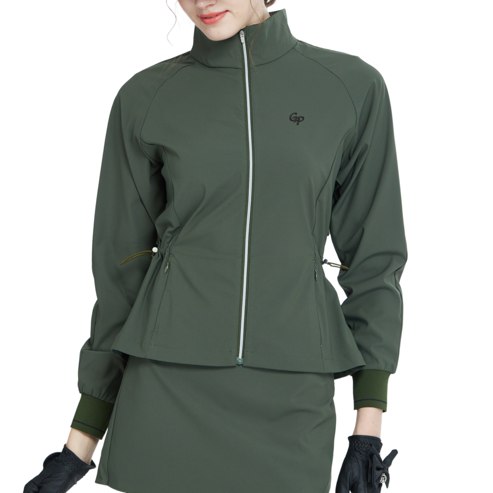 Golf windproof and water-repellent long-sleeved jacket (military green)