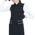 Short-sleeved double-layered vest (black)