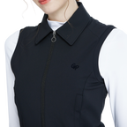 Short-sleeved double-layered vest (black)