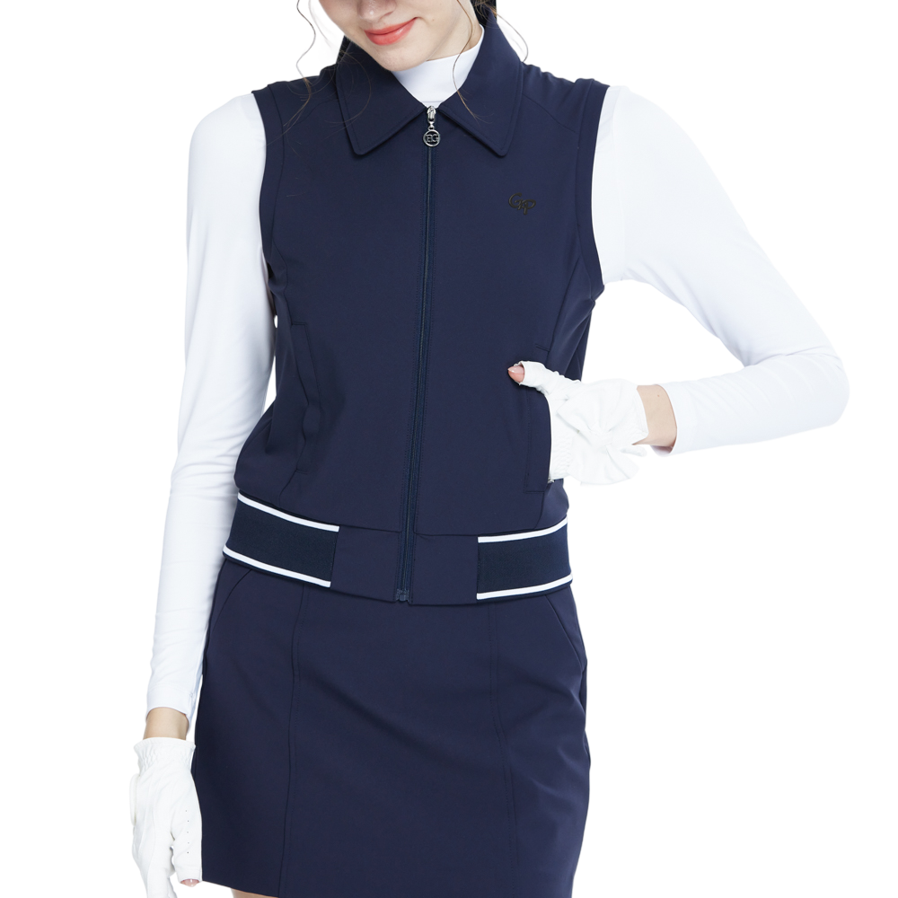 Short-sleeved double-layered vest (royal blue)