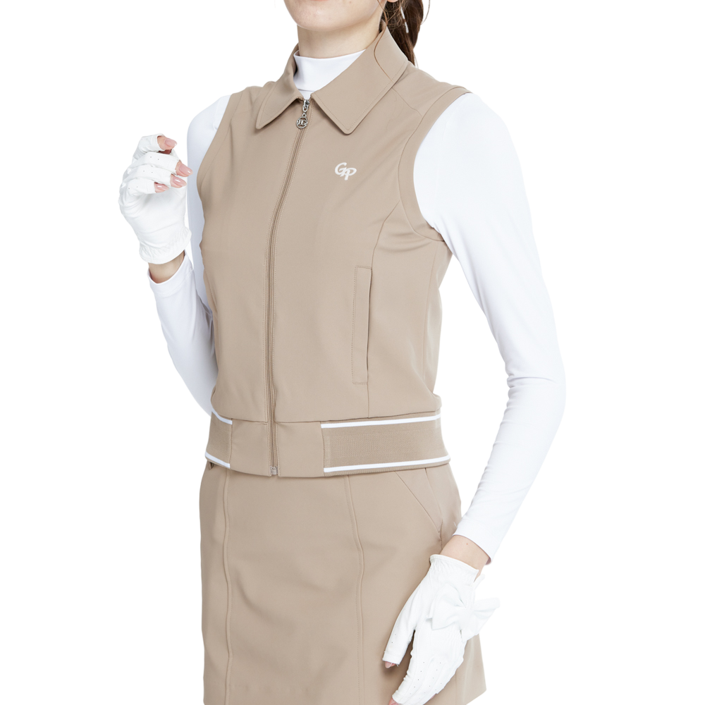 短裝雙層背心(卡其)