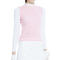 Golf knit crew neck vest (pink)