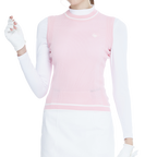 Golf knit crew neck vest (pink)