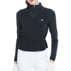 Two-piece vest long-sleeved top (black)