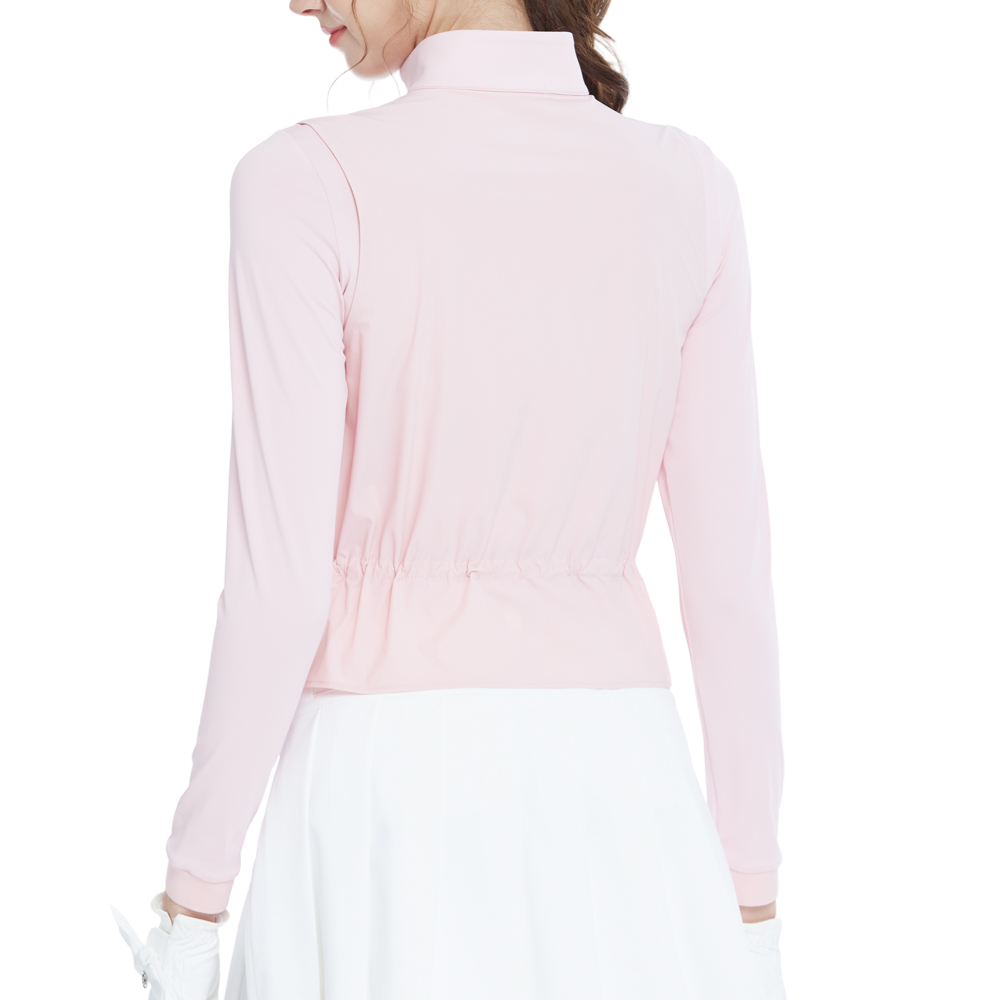 Two-piece long-sleeved vest top (pink)