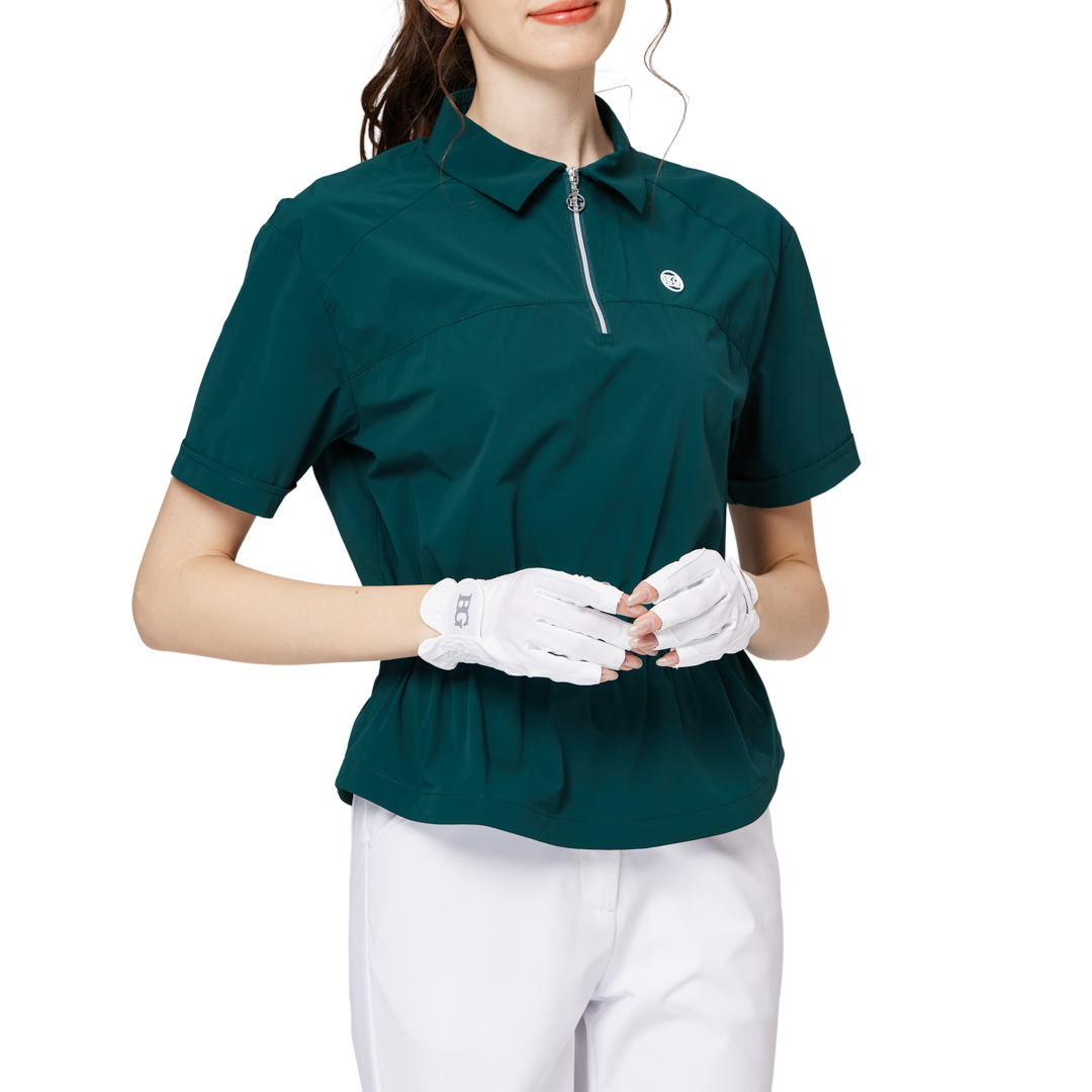 Fashionable ultra-thin waist-cinching short-sleeved top for women