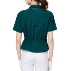 Fashionable ultra-thin waist-cinching short-sleeved top for women