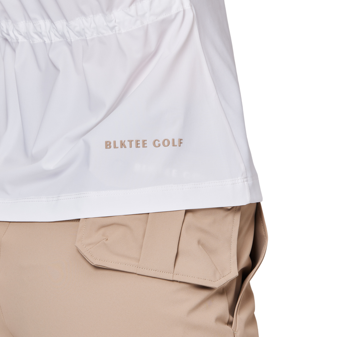 リブネックライン、ウエストにフィットするレディース半袖トップス