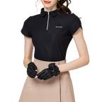 3D刺繍カラー半袖トップス