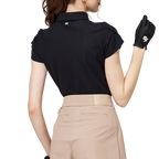 3D刺繍カラー半袖トップス