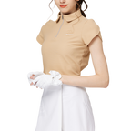 3D刺繍カラー半袖トップス