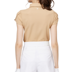 3D刺繍カラー半袖トップス