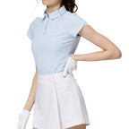 3D刺繍カラー半袖トップス