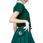 ゆったりとしたリブ編みの裾と襟付きのレディース半袖トップス