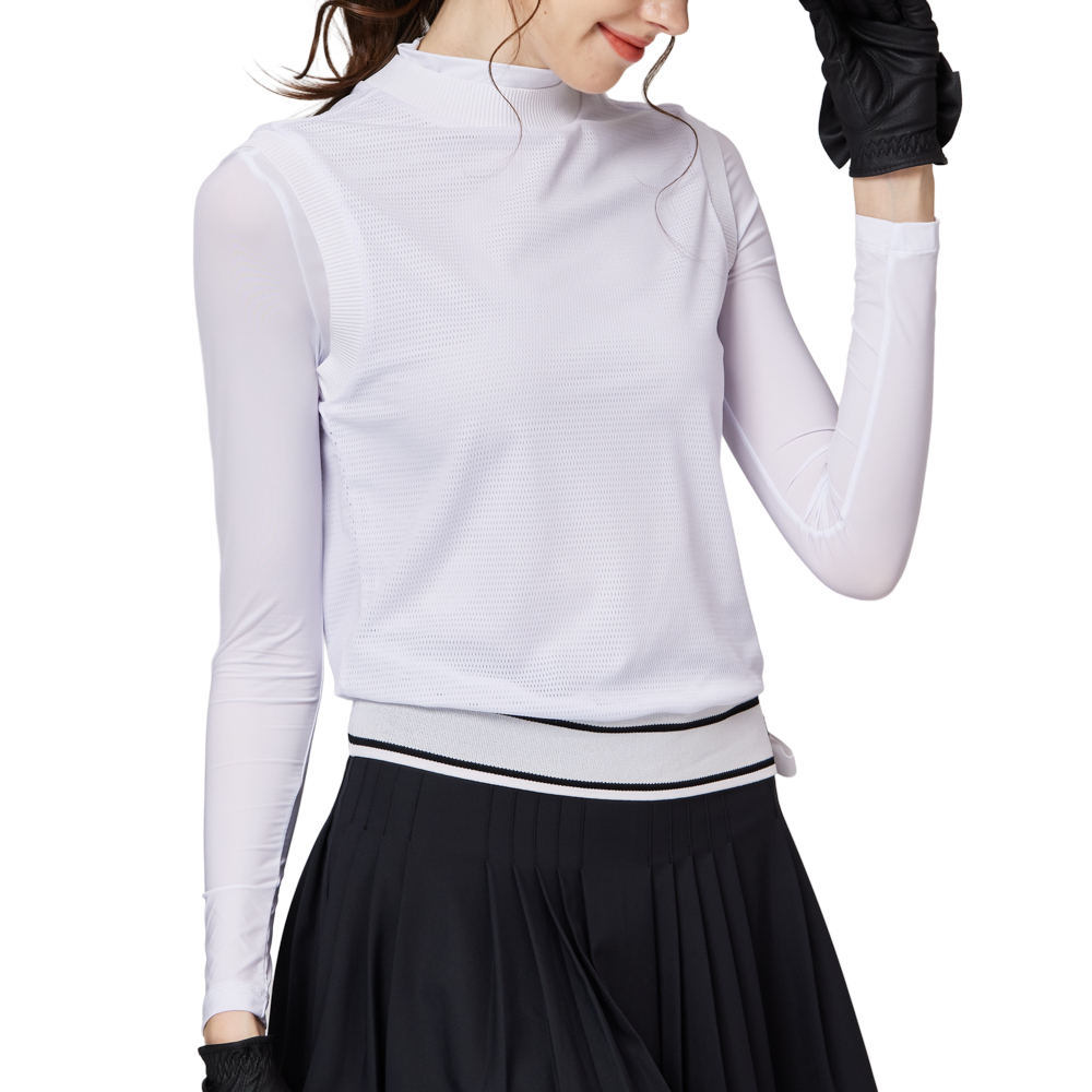 メッシュフェイクツーピース日焼け止めアイスシルクスリーブカバー