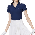 V領收腰女短袖上衣