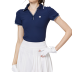 V領收腰女短袖上衣