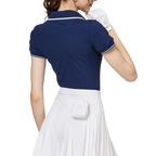 V領收腰女短袖上衣