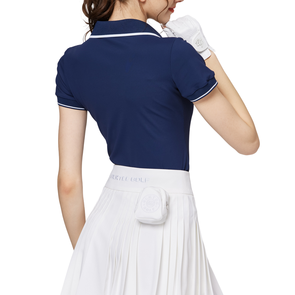 V-neck fitted waist women's short-sleeved top
