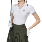 V領收腰女短袖上衣