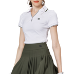 V領收腰女短袖上衣