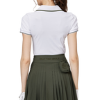 V領收腰女短袖上衣