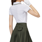 V領收腰女短袖上衣