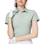 通気性のある襟付きレディース半袖トップス