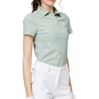 通気性のある襟付きレディース半袖トップス