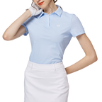 通気性のある襟付きレディース半袖トップス