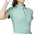 ジャカード生地の襟付き半袖トップス（レディース）