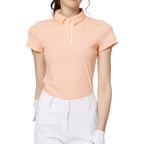 ダイヤモンド柄ジャカードカラーのレディース半袖トップス