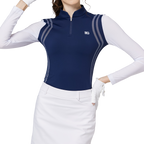 スタンドカラーのアイスシルク日焼け防止スリーブ