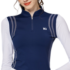 スタンドカラーのアイスシルク日焼け防止スリーブ