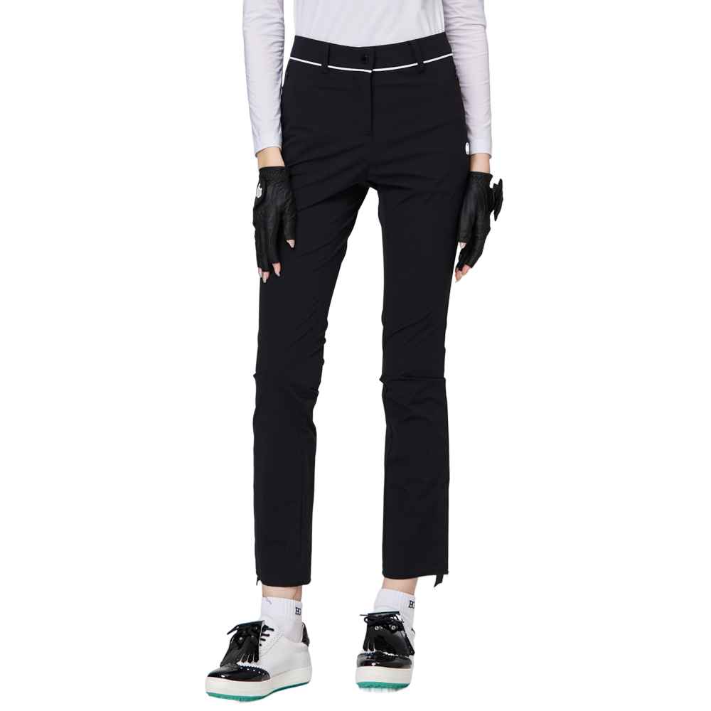 Thin elastic waist split women's trousers