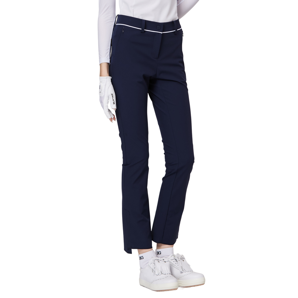 Thin elastic waist split women's trousers