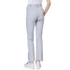 細身の伸縮性ウエストスリットレディースパンツ