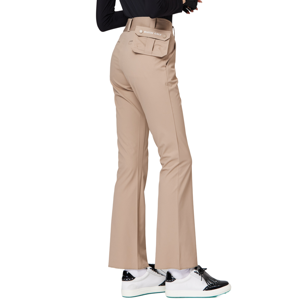 高腰微喇叭女士長褲