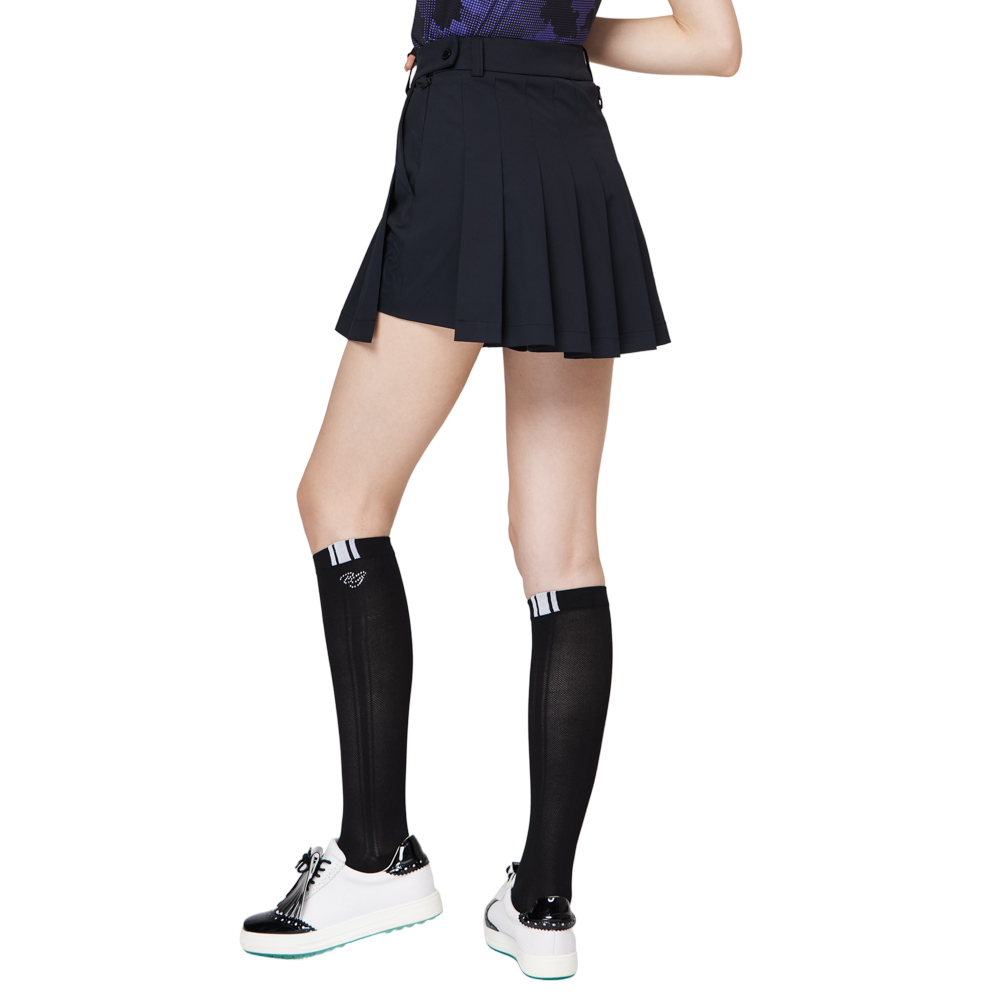 高腰寬折女短裙