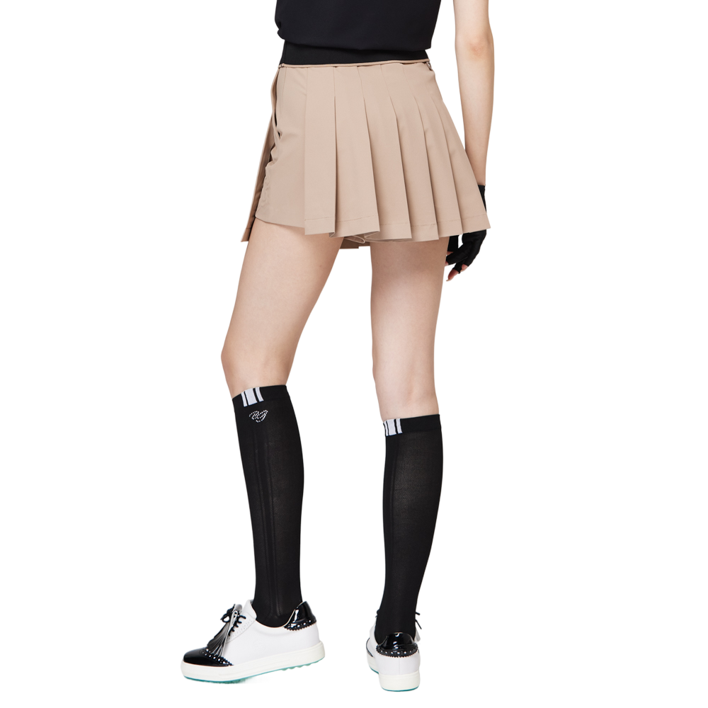 高腰寬折女短裙