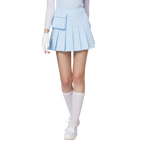 高腰寬折女短裙